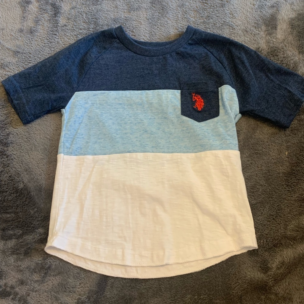 U.S. Polo Assn. Blue Color Block Short Sleeve Tee